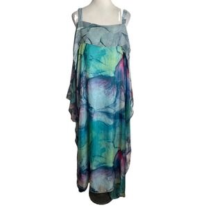 The Pyramid Collection Multicolor Boho Maxi Dress Womens 2X Festival Art